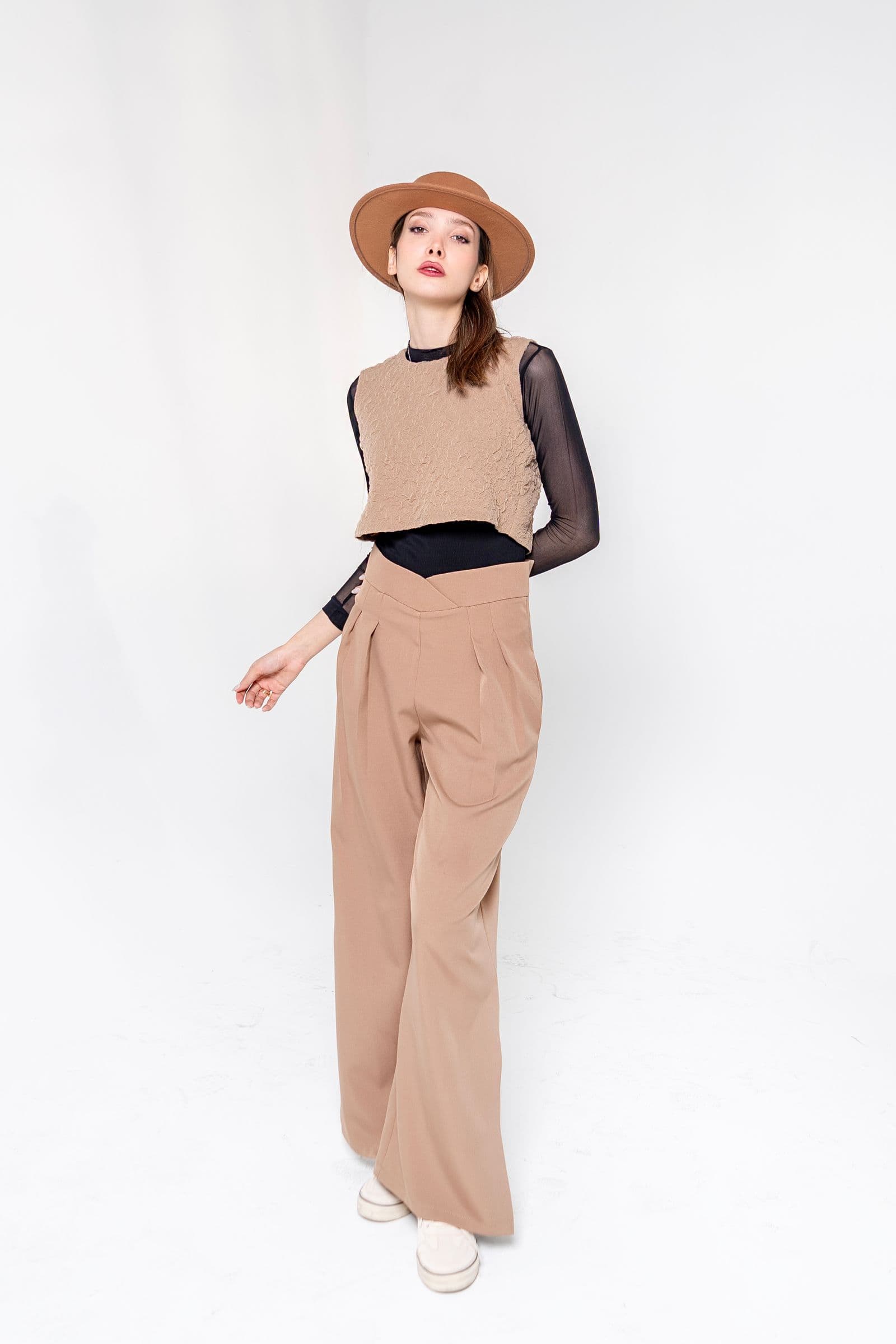 Trousers, shown on a model or on its own